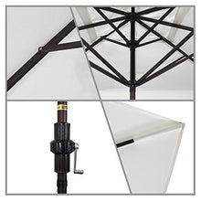 California Umbrella 11' x 8' Rectangle Aluminum Market Umbrella, Crank Lift, Bronze Pole, Sunbrella Navy