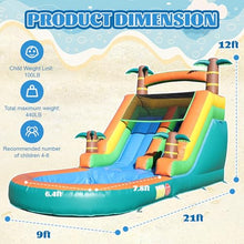 Commercial Water Slide Large 100% PVC Inflatable Water Slide for Adults Kids with Blower Blow Up Water Slide with Splash Pool Outdoor Backyard Party 21x9x12ft
