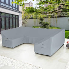 Seal Skin Covers U Shaped Sectional Covers, Waterproof UV Resistant Patio Furniture Protector with Breathable Vents, Handles & Drawcord, Gray, 126" L x 63" W x 28" H
