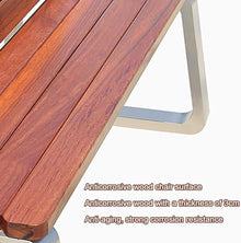 ERoomQ Outdoor GThe Bench,GThe Bench Seat Patio Chairs, Weatherproof Patio Bench with Stainless Steel Frame and Anticorrosive Wood, Maximum Load of 600kg (with Backrest)