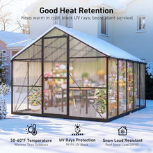 8x10 FT Greenhouse with Hygrometer, Windproof Warm Plant Green Houses