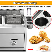 Professional Lpg Gas Fryer, 22 Liter Double Tank Lgp Fryer, Thick Stainless Steel Fryer with Baskets and Lids, Adjustable Firepower and Temperature Control, for Home and Commercial,Redlgp