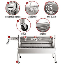 62"Rotisserie Spit Roaster Stainless Steel 150LB Capacity 30W Motor