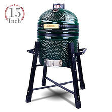 London Sunshine 15" Ceramic Kamado Charcoal BBQ Grill and Smoker, Green