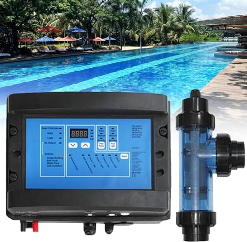 QIUFANGM Salt Water Pool Chlorination System, Automatic Cleaning Chlorinator, Electrolytic Chlorine Generator for Swimming, Spa,30g/h(50g/h)