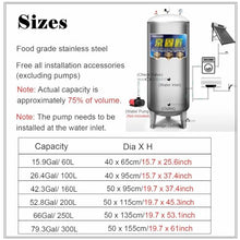 ARTSZY Water Pressure Tank Kit for Domestic Water/Irrigation, Large Capacity Well Tank for Basement Booster, Thickened Stainless Steel Pressure Tank(79.3Gal/300L)
