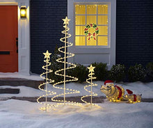 3 Sets of 3 Lighted Spiral Christmas Trees - 3 Ft 4 Ft and 6 Ft - 270 Clear Colored Lights - Winter Wonder Lane (3) - >