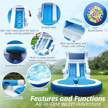 HXDOGSP Inflatable Water Slide Commercial Grade: Water Bounce House for Adults and Teenagers - Big Pool, Premium PVC, Wet & Dry, Blower Included - for Backyard Outdoor Birthday Party, Dolphin Style