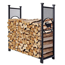ELUKHT Outdoor 4ft Firewood Log Rack,Large Heavy Duty Wood Storage Rack Holder,Floor Lumber Organizer for Patio/Garden/Porch/Deck,Metal Iron