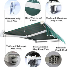Retractable Patio Awning Portable 3x2m Electric Manual Wall Mounted Outdoor Sun Shade Canopy UV Protection Weatherproof Home & Commercial Use