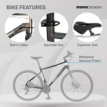 MOMODESIGN Hybrid Bike Shimano 21 Speeds with Disc Brake, 700C Anti-Puncture Wheels Gray