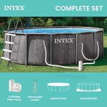 INTEX Prism Frame 18ft x 48in Round Above Ground Swimming Pool Set w/Pump