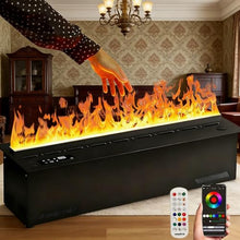 3D Water Vapor Fireplace, Atomized Fireplace with Real Water-Like Smoke & Flame Vapour Flame 9 Colors and Flame Adjustment, for Bedroom, Office, Hotel 120cm