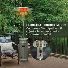 Hanover Outdoor 48,000 BTU 7-ft. Propane Umbrella Patio Heater with Wheels, Outdoor Heater up to 26.5-Sq. Ft. Heat Radius for Patio, Porch, Deck