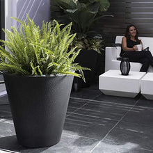 Crescent Garden Dot TruDrop Indoor/Outdoor Planter, Self-Watering Plant Pot, 26 Inches, (Caviar Black)