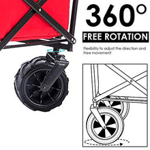 5sssallefaa Foldable Beach Cart Portable Garden Trolley 90kg Capacity Red