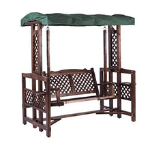 ELUKHT Creative Hotel Patio Porch Swing Glider with Stand Wooden Garden Swing Outside Furniture Patio Swing Outdoor Lounge Chair Outdoor Swing Chair Bench Perfect Set