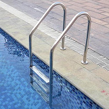 Swimming Pool escalators Stainless Steel Swimming Pool handrails Non-Slip Three-Step Pedals Used in Private Swimming Pools and Public Gymnasiums in Entertainment venues (Silver 155cm)