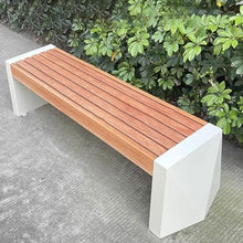 HEAIQI Porch Chairs Garden Bench Park Chair Outdoor Stainless Steel Bench Courtyard Solid Wood Bench Outdoor Anti-Corrosion Wood Plastic Wood Leisure Iron Seat Outdoor Bench Garden Bench