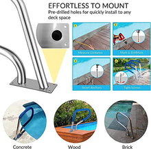 Pool Handrail Handle Grab Rails Swimming Pool Rail Pool Railing Deck Pool Hand Rail 32X22'' Swimming Pool Hand Rail Premium Proof Durable Swimming Pool Bend Handrail - Easy to Install