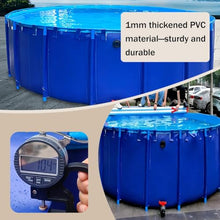 Pool Above Ground - Round Canvas Fish Pond Pool, Large Foldable Water Storage Tank with Drain Valve, Perfect for Agricultural Irrigation and Koi Pond Culture(1x0.6m/39.4x23.6in)