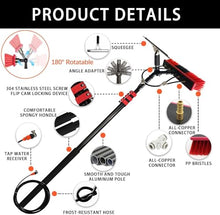 Washing Brush with Telescopic Handle 3.6-6 m Extendible for Cleaning Solar System Patio Roof Window Cleaning Photovoltaic Conservatory Cleaning Set PV System Cleaning,35cm Brush,4.