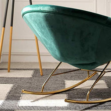 IIPOSAQQ Single Rocking Chair Smooth Rocking Motion Metal Round Cushion Hollow Leisure Lounge Chair Suitable for Terrace Living Room