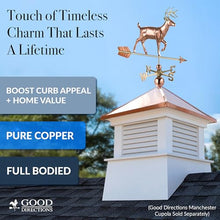 Good Directions White Tail Buck / Deer Weathervane, Pure Copper, Rooftop, Roof Décor, Wildlife