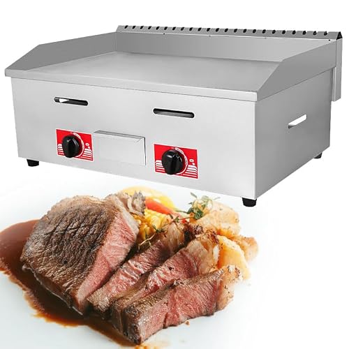 Commercial Desktop Gas Griddle,BBQ Flat Hot Plate,Picnic Grill Pan,for Steak, Eggs, Pancakes