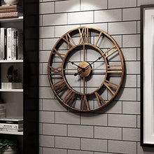 TBLOTYD Wall Clock, Wall Clock Decor Roman Numeral Metal Wall Clocks Iron Round Art Outdoor Garden Clock Home Decoration for Living Room Art Ornament