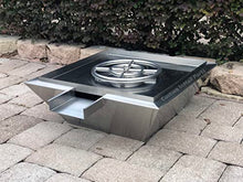 Custom Install Parts 24-Inch Stainless Fire Pit with Waterfall Column