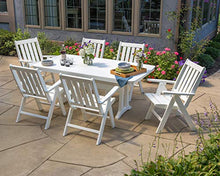 POLYWOOD Vineyard 7-Piece Nautical Trestle Folding Dining Set (Slate Grey)
