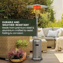 Hanover Outdoor 48,000 BTU 7-ft. Propane Umbrella Patio Heater with Wheels, Outdoor Heater up to 26.5-Sq. Ft. Heat Radius for Patio, Porch, Deck
