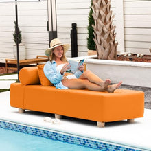 Jaxx Alvy Outdoor Sun Lounger – Luxurious Sunbed with Hevea Wood Feet, Sunbrella Tangerine