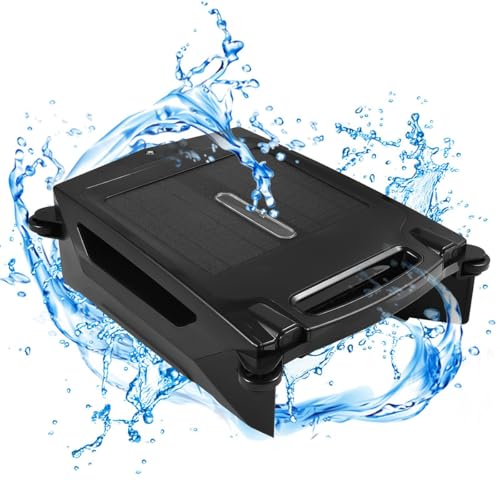 Solar Powered Cordless Robotic Pool Cleaner,2500mAh Battery, Rechargeable Pool Skimmer Robot with Dual Charging 2 Cleaning Modes