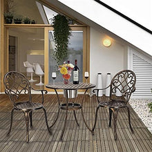 European Style Cast Aluminum Outdoor 3 Piece Patio Bistro Set of Table and Chairs with Ice Bucket Bronze Outdoor Furniture Set