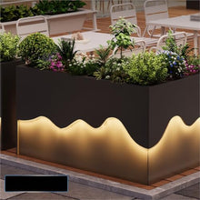YUHUAWF Garden Bench Solar Powered Luminous Flower Box Planting Trough Planter Box with Bench
