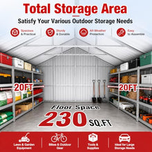 KoreJetMetal 12x20FT Outdoor Metal Storage Shed, Galvanized Steel Portable Building with Double Swing Doors, Heavy-Duty Carport for Tools, Motorcycle, Equipment Storage