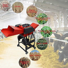 INTSUPERMAI Hay Cutter Pulverizer Grass Crusher 4-Blade 220V Red and Black