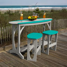Bahia Verde Shoreline 3-Piece Bar Height Balcony Set Cove Gray with Seaglass Blue