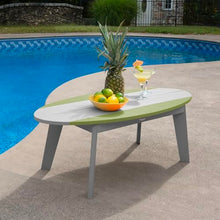 highwood Shoreline Surfboard Coffee Table, Cove Gray/Palm Green