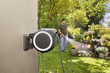 Gardena Wall-Mounted Hose Box Rollup M/L (White) 25 m: Automatic Hose Reel for Medium-Sized to Large Gardens, Includes 25 m Gardena Hose & Mounting Kit