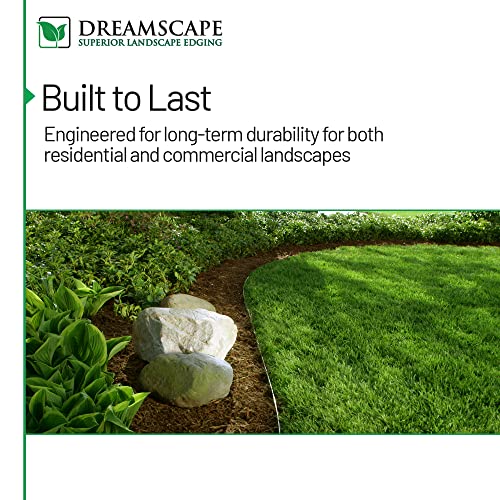 Dreamscape PermLine Aluminum Landscape Edging - 15 Strips, 120 Ft Total, Green Duraflex