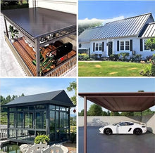 Customizable Metal Roofing Panels with Polycarbonate Fill - Windproof Insulated Roof Sheets for Gazebo, Terrace, Balcony Canopy (L-1.4m/4.6ft)(L- 1.1m/3.6ft)
