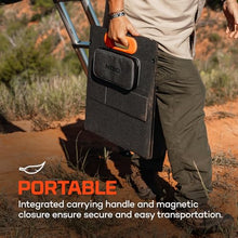 NEBO RELIANCE 100 Watt Solar Panel | Foldable, 22% Sunlight to Solar Energy Conversion Rate, Compatible with All Rambler, Pinnacle & Intrepid Portable Power Stations to Keep Multiple Devices Charged