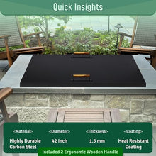 FEBTECH - 42" Fire Pit Lid Square - 1.5 mm Square Fire Pit Cover Fits 40"