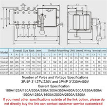 4P 125A AC400V ATS PC Automatic Transfer Switch Electrical Selector Switche Auto or Manual 2 Input 1 Output Uninterrupted Power