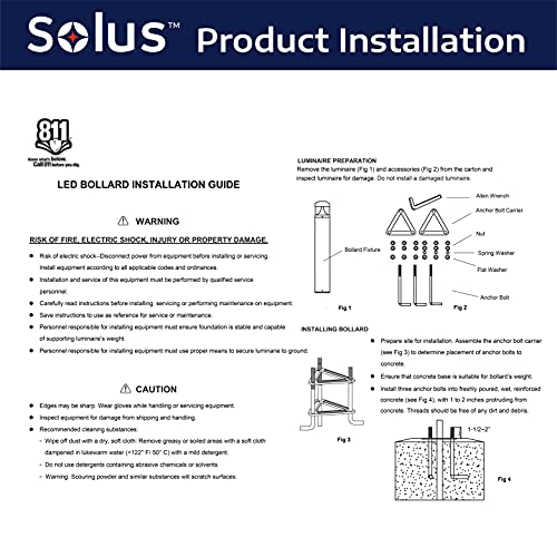 Solus LED Landscape Light Bollard 4-Pack 39" Bronze