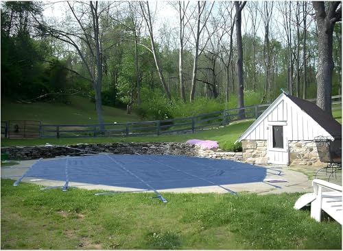 KGBNYSS Heavy Duty Round Pool Cover 3-10m - Blue Mesh Safety Cover for In-Ground Pools with Hardware (Winter Protection)​(10m/33ft)