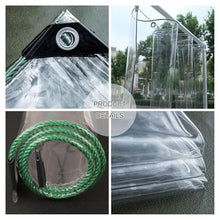 Waterproof Clear Tarp Curtains With Zip,0.3mm Outdoor Pvc Transparent Tarpaulin Side Panels With Grommets,Pergola Gazebo Patio Porch Carport Partition Curtains,Weatherproof,W×H-5.6×2.1m(18.4*6.9ft)